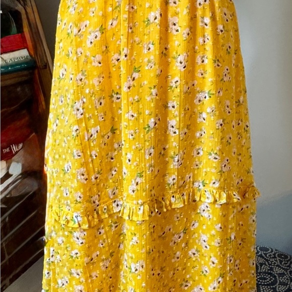 Superdry Yellow Tiered Maxi Skirt Resort Wear - Picture 1 of 11